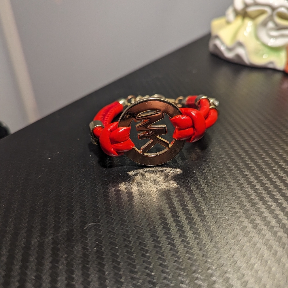 Michael Kors Red Leather Bracelet